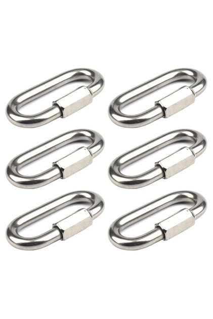 Carabină cu blocare prin șurub M8, Oțel Inoxidabil 304, Conector Rapid – Argintiu, Mare