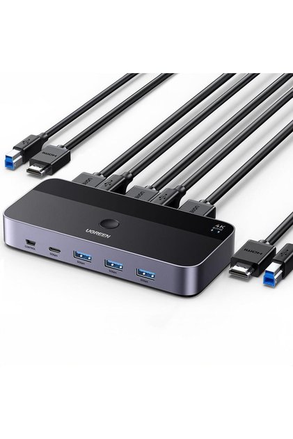 CM664 KVM Switch, 4K 60Hz, 3x HDMI, USB-A/USB-B/USB-C, Black
