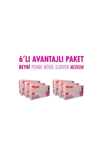 PEMBE NİTRİL ELDİVEN MEDIUM 6LI AVANTAJLI PAKET