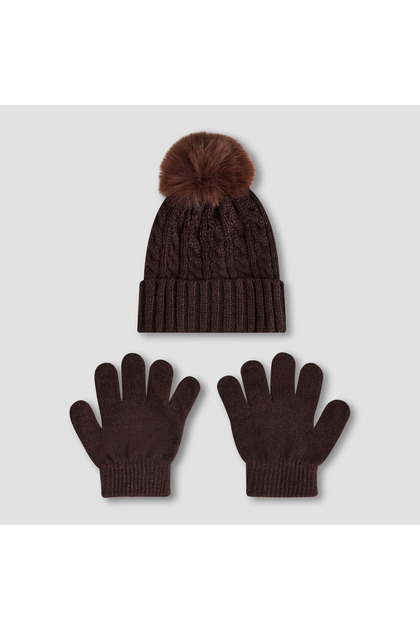 Boys Winter Cap with Gloves - Acrylic