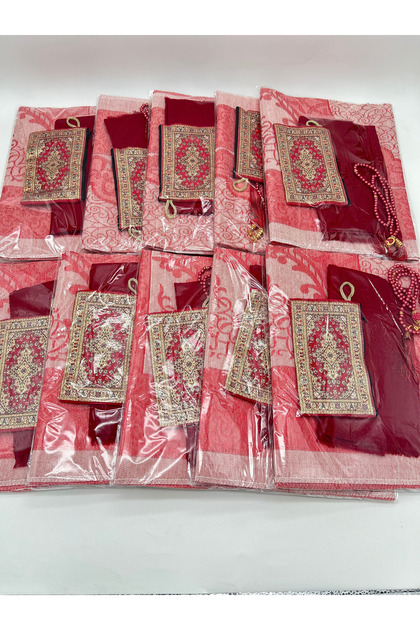 10 Pieces of Gift Items (for Dowery-Mevlüd-Hac-Umre) Gelatin Prayery Mat Flaming Covered Prayery Mat Wallet Tesbi̇h