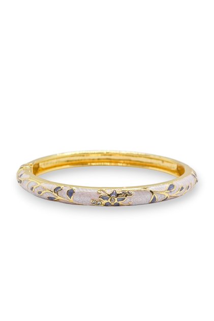 Women's 1 Piece Colorful Enamel Flower Patterned Gold Color Handcuff Bracelet Elegant Daily Stylish