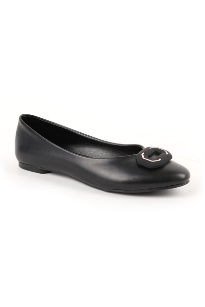 Kadın Babet Klasik Slip-on Geometrik Tokalı Anne Ayakkabısı Suni Deri L080.45
