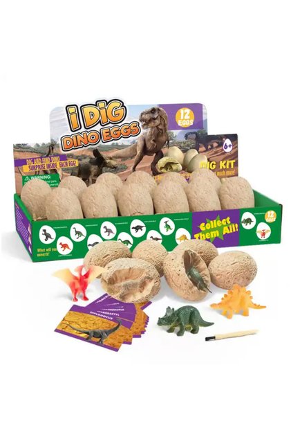 Set arheologic cu 12 ouă de dinozaur, jucărie educativă, Simply Joy, pentru băieți și fete, multicolor