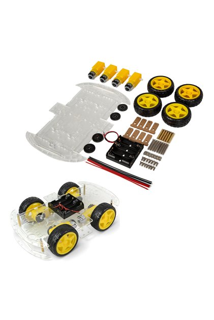 4WD Çok Amaçlı Mobil Robot Araba Platformu Kendin Yap Kiti Redüktörlü Motor ve Şase Seti Demonte(Mon