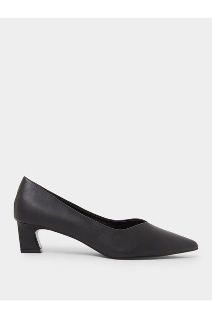Black Pointed Toe Court Shoes