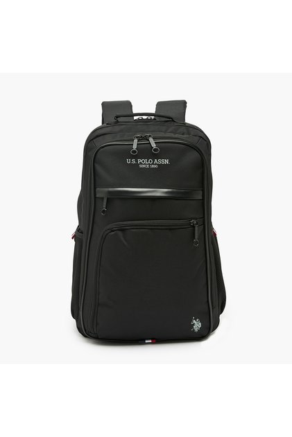 US POLO ASSN. Logo Print Backpack for Boys 8-13 Years with Adjustable Shoulder Straps - 18 inches