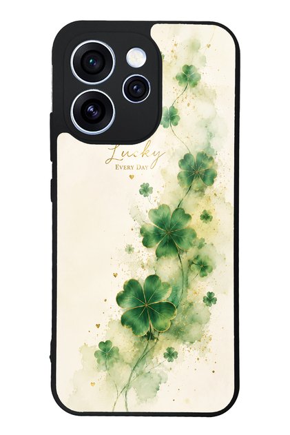 Oppo Reno 15 Pro Glossy Phone Case with Lucky Clover Whisper Design