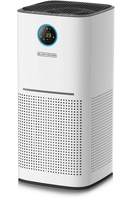 BLACK+DECKER Air Purifier with HEPA 13 Filter, PM2.5 Sensor, 470m³/h CADR, Covers Up to 60m² for Large Room, White, AP3560-B5