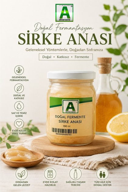 Doğal Fermente Sirke Anası 190 CC Ev Yapımı Doğal Sirke Mayası