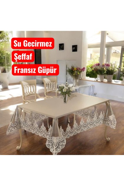 Transparent Pvc French Guipure Unbreakable Waterproof Tablecloth