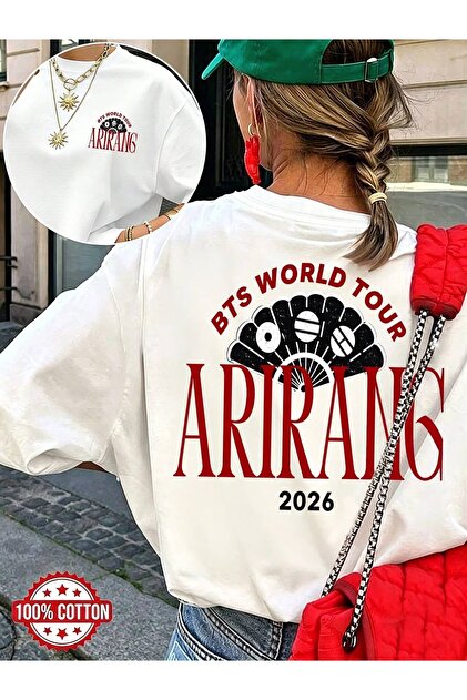 LELVANİ BTS WORLD TOUR ARIRANG BASKILI BİSİKLRT YAKA TİŞÖRT