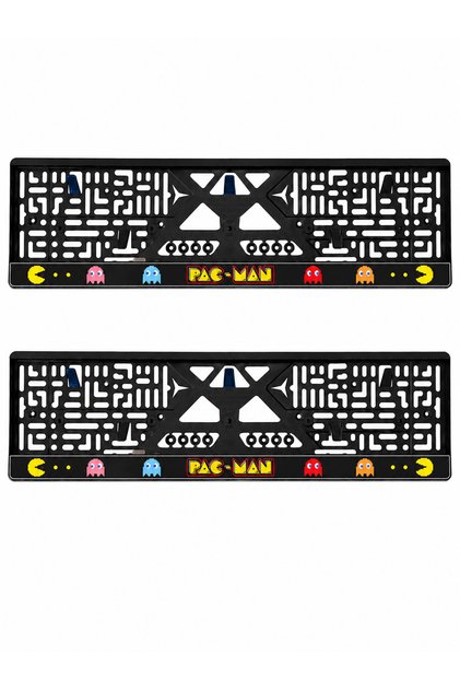 Premium Pacman Temalı Esnek ABS Araç Plakalığı 2'li Set