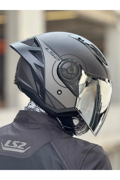 AIRFLOW 2 COVER MAT SİYAH-GRİ KASK (GRİ VİZÖR + SPOILER)