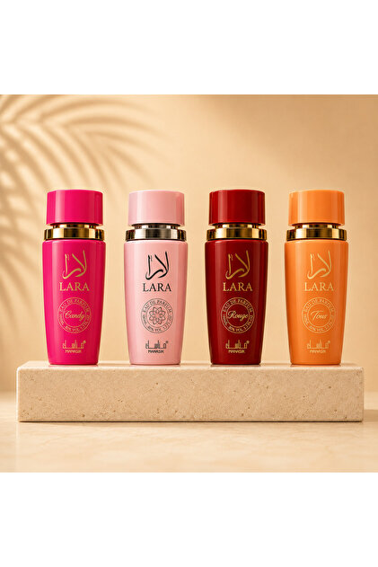 SET 4 PARFUMURI DE DAMĂ 100 ML - LARA CANDY + LARA TOUS + LARA PINK + LARA ROUGE