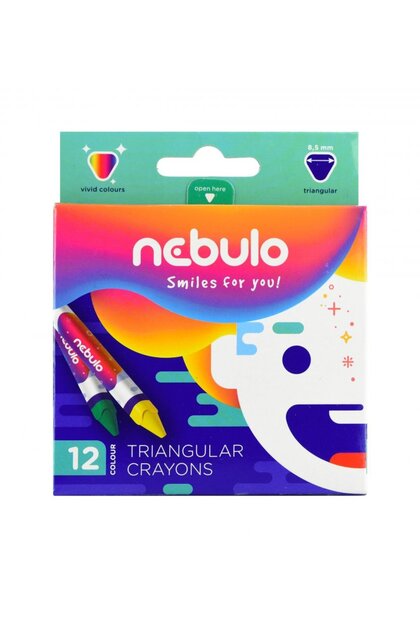 Creioane cerate Nebulo 12 culori triunghiulare