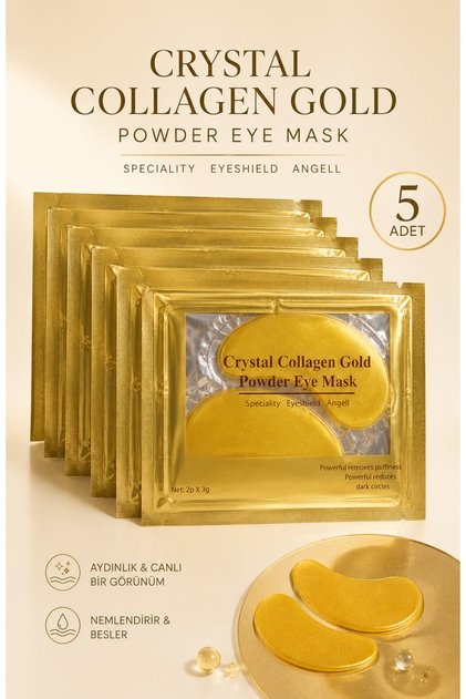 Kalojen Maskesi 5'li Crystal Collagen Gold Göz Altı Maskesi | Nemlendirici ve Canlandırıcı Göz Çevresi Bakımı