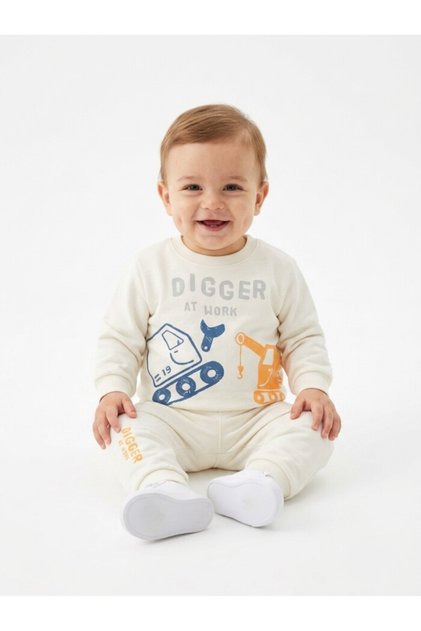 Cotton Crew Neck Baby Boy 2 Piece Set