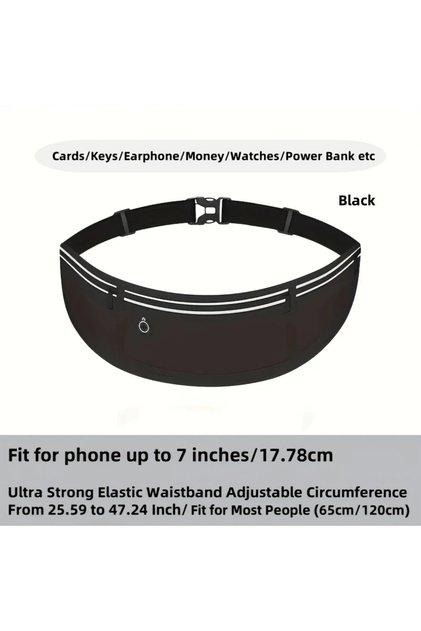 Black Man/Woman Gym Running Sports Phone Belt Pack Pockets Marathon Jogging Bag Outdoor Cycling Adju