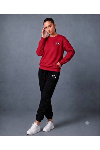 Zero Collar Sweat Suit 2-Piece Combination Winter Shardooned Ex Printed Women's / Men's Unisex Model