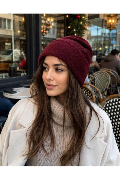 Folded Soft Bearded Knitwear Beanie, Trendy Soft Beanie