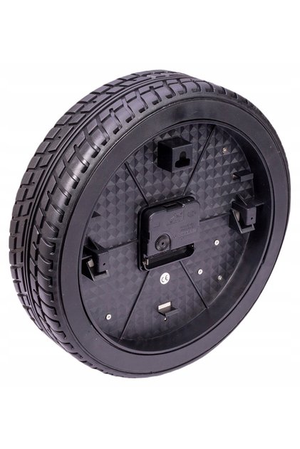 Ceas de perete 3D cu design de jantă, anvelopă și roată, cu cuarț, argintiu