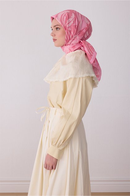 Fresh Leaf Pattern Pink Dried Rose Paulista Scarf 14 - 26