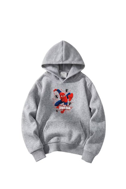 Oversize Hooded Spiderman Printed Sweatshirt for Boys