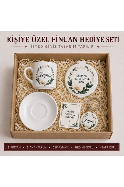 Kişiye Özel İsimli Türk Kahvesi Fincanı Hediye Seti Anneye Öğretmene Hemşireye Doktora Arkadaşa sevgiliye