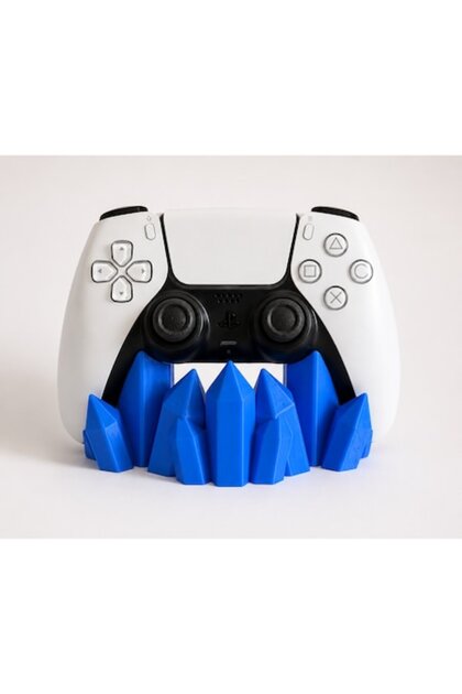 Suport pentru controler PS5, Design geometric cu cristale, Suport pentru depozitarea și organizarea gamepad-urilor, Albastru