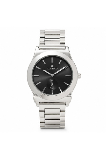 Minimal Men's Watch – 40mm Black Sunray Dial, Small Seconds Sub-Dial, Quartz Movement