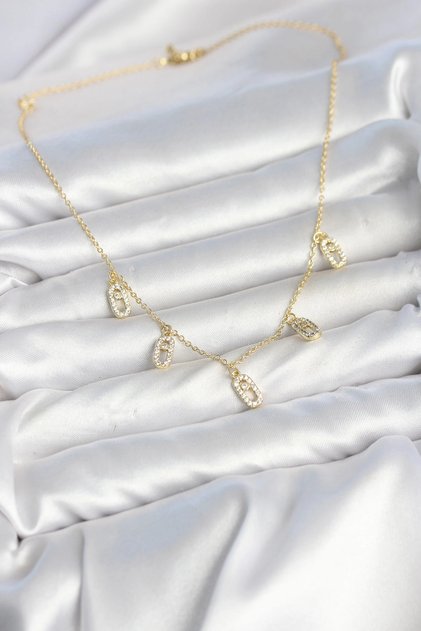 Brass Minimal Messika Model Zircon Stone Women's Necklace