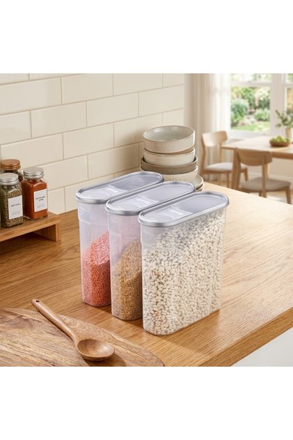 6'lı erzak bakliyat kiler saklama kabı 6'lı lüx set (4lt)