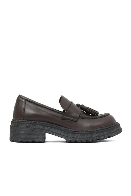 Brown Leather Women's Classic Shoes 01Wd2109