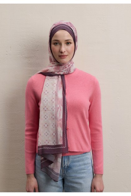 Wild Botanical Desen İpek Krep Şal Gülkurusu