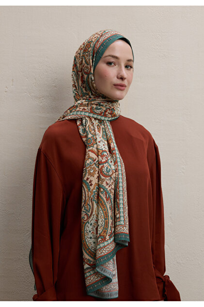 Elegant Desen Şal Somon