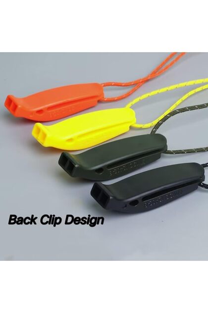 4-Pack Emergency Whistles, Loud Shrill Safety Whistle with Reflective Lanyard for Hiking