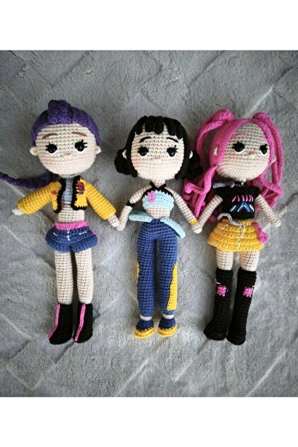 K-POP・アジア yumini MİNOHOUSE Amigurumi K-Pop Demon Hunters Mira Rumi Zoey 3lü