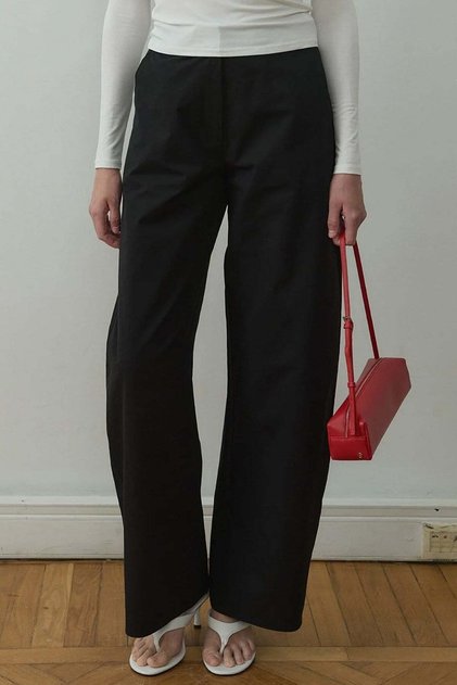 Black Raffy Wide Leg Pants