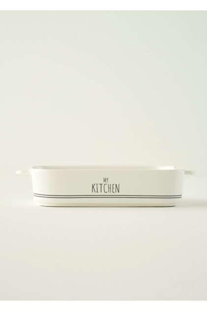 My Kitchen Porcelain Oven Dish Medium Size White (29.8X18.7X5.8 cm)