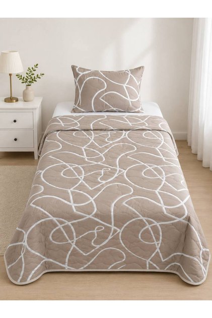Single Quilted Reversible Bedspread Set for Young People and Children's Room Bedroom Set - 160 X 230 cm