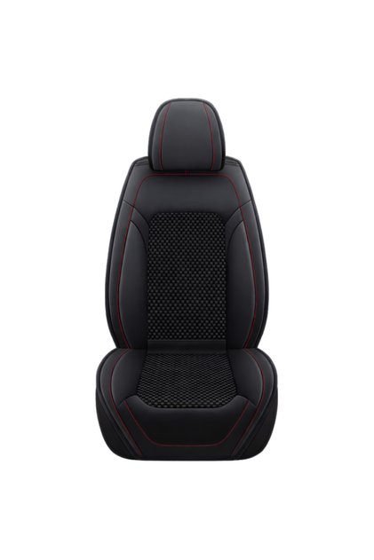 Set complet de huse pentru scaune auto, negre și roșii, piele Nappa respirabilă și material textil, potrivire universală