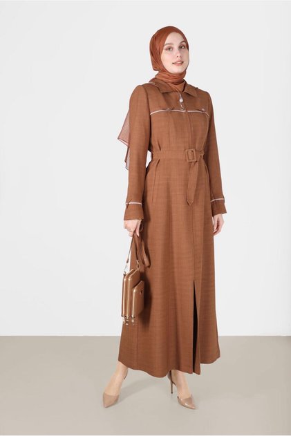 Beli̇ Kuşağli K Hooded Pardesü 10458
