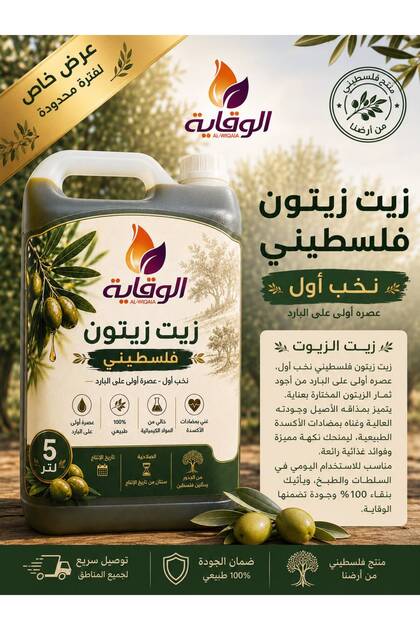 زيت زيتون فلسطيني نخب اول عرض خاص
