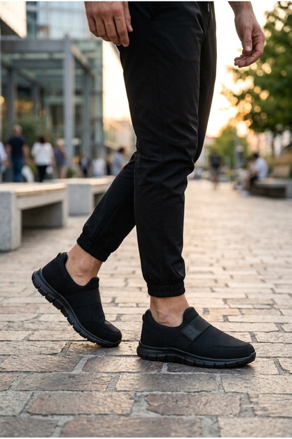 Vojo Flexx Anatomik Rahat Hafif Taban Siyah Bağcıksız Erkek Spor