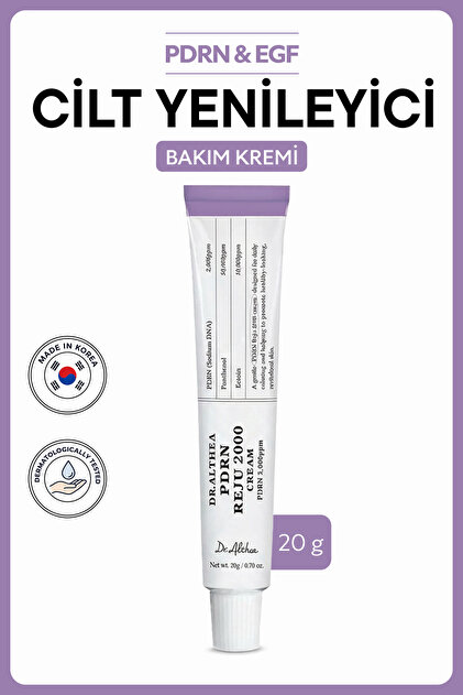 PDRN Reju 2000 Cream | 2000 ppm Somon PDRN Pantenol Ektoin İçeren Yenileyici ve Bariyer Güçlendirici Nemlendirici Krem 20 g