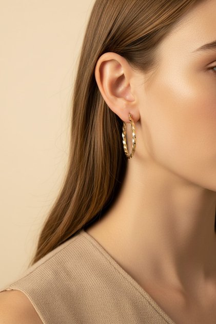 Style Pearl /Xuping Jewelry Hoop Twist Earrings