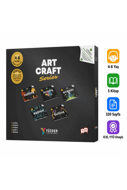 TÜZDER Yayınları ART CRAFT El Becerileri Seti 4-8 Yaş | 5 Kitap