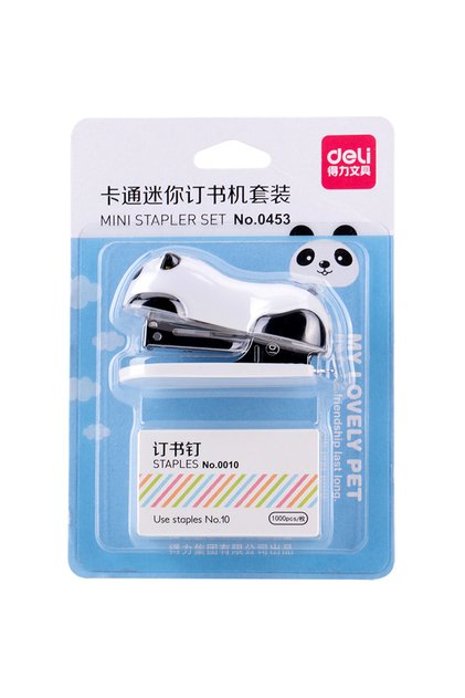 Panda Cartoon Mini Stapler Set Stapling Machine With 1000 pcs No.10 Staples Office School