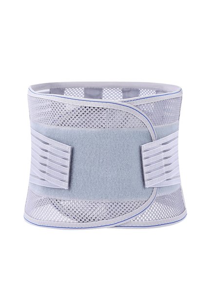 M Light Grey Breathable Lumbar Support Belt With 5 Reinforced Support Plates,Adjustable Back Brace W